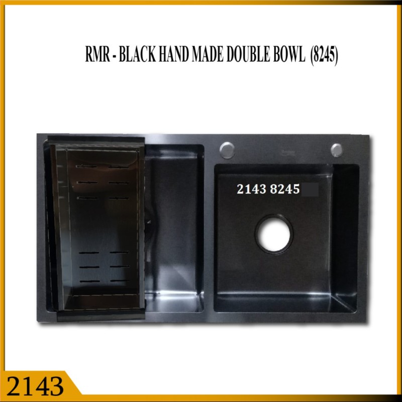 KITCHEN SINK HAND MADE 82*45 BLK (2143)